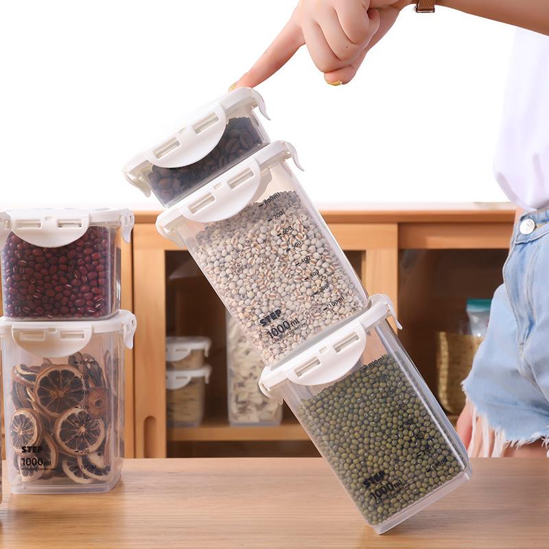 家柏饰(CORATED)透明食品级密封罐塑料家用厨房储存干货收纳盒五谷杂粮防潮储物罐高清大图