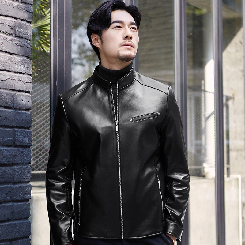 男土真皮风衣_风衣男