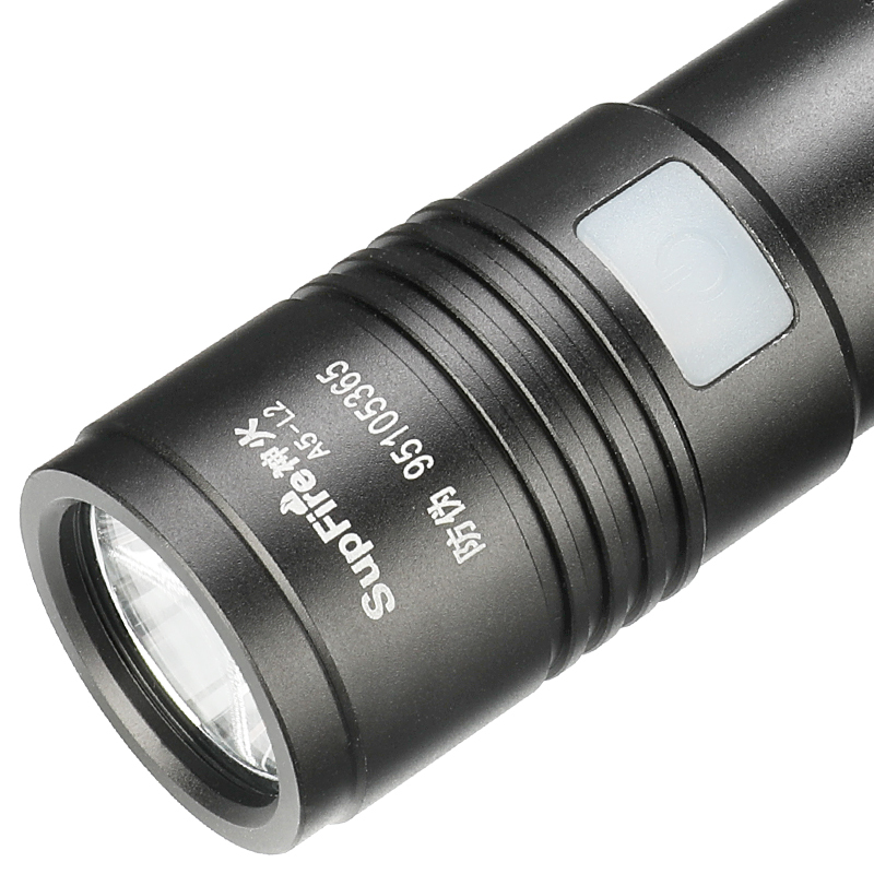 SupFire神火A5强光手电筒USB充电LED迷你防水户外家用大光斑高亮(功率10w)) 小型手电筒