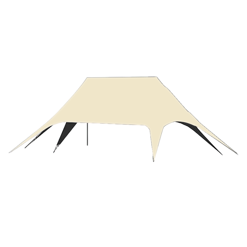 劲脉 双星云顶帐篷 米黄色-11*7*3.5M 顶高清大图