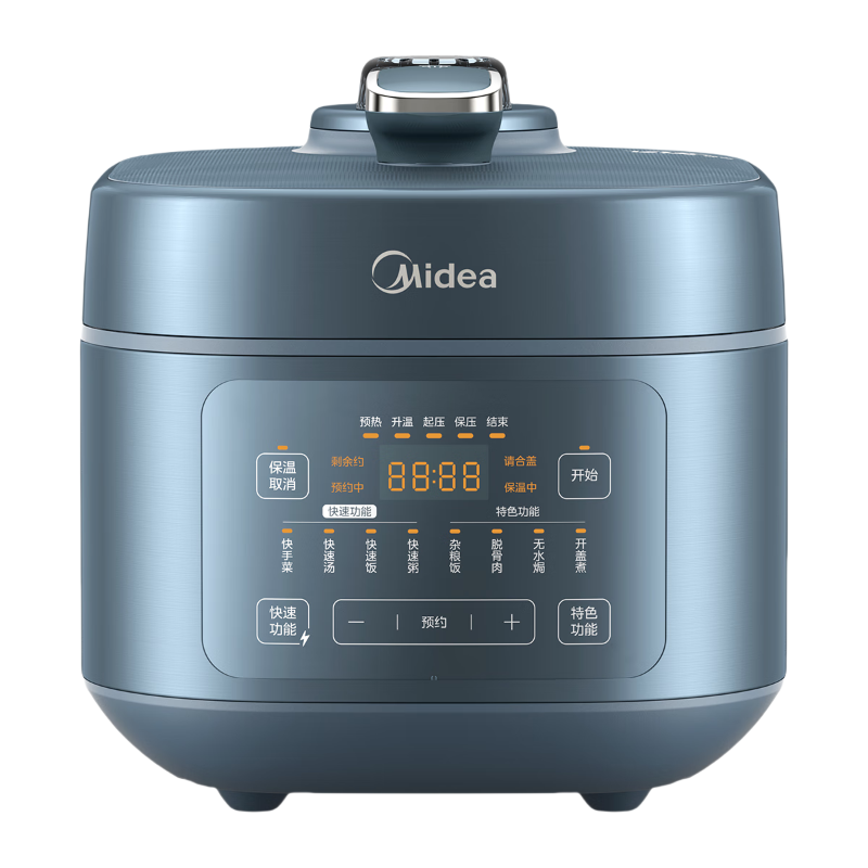 美的(Midea) MY-C5147 电压力锅 5L 双内胆不锈钢不粘锅快速菜大火力玻璃屏