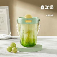 物生物(RELEA)水杯女高颜值大容量塑料杯夏季可爱随手杯户外便携吸管杯子 480ml[Tritan材质]颜色随机