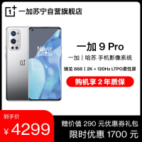 一加 OnePlus 9 Pro 闪银 12GB+256GB 5G旗舰 2K+120Hz柔性屏骁龙888哈苏专业模式65W闪充超广角拍照智能游戏手机