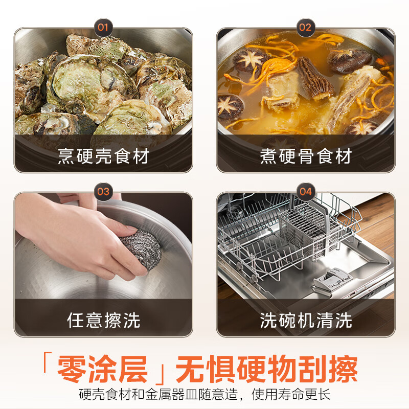 美的(Midea)MB-RC201S 0涂层2L不锈钢内胆1-2人电饭煲电饭锅 家用智能多功能微压无涂层电饭煲高清大图