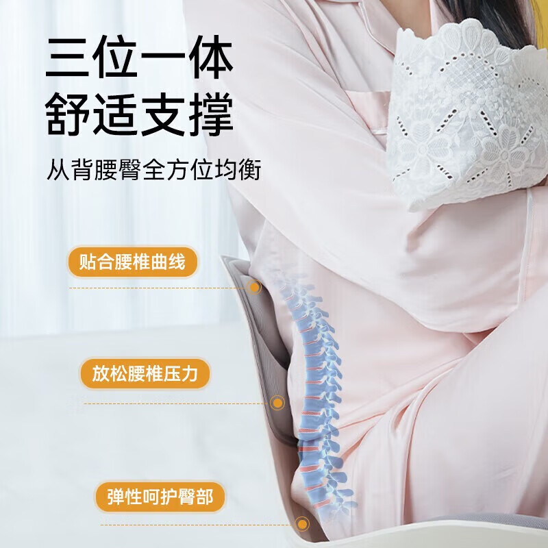 BKT护腰坐垫靠背垫护腰坐姿椅腰靠支撑垫椅垫加大版 海雾蓝 带座套高清大图