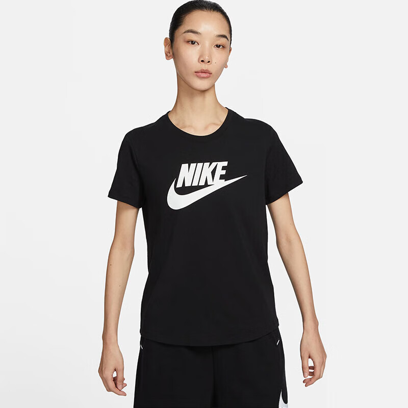 耐克nike女子运动t恤透气teeessntlicnftra短袖dx7907010黑