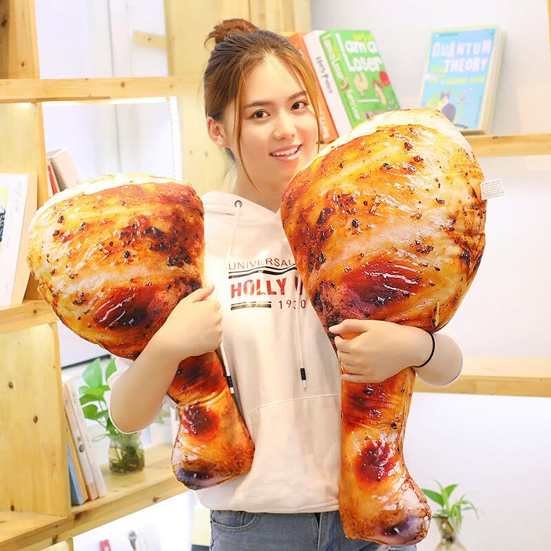 搞怪创意食物个性抱枕 鸡腿抱枕抖音同款创意搞怪仿真烤鱼毛绒玩具大号玩偶儿童女 烤虾仁90厘米 [1个的价格]图片