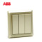 ABB开关插座 德逸珍珠金 三联/三位/三开双控开关面板AE107-PG