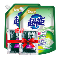 【2包共8斤】【正品保证 破损包赔 闪电发货】超能 2kg*2袋装 植翠低泡洗衣液（鲜艳亮丽）