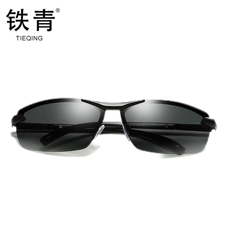 铁青偏光太阳镜日夜两用变色夜视驾驶开车墨镜 Y26 副高清大图
