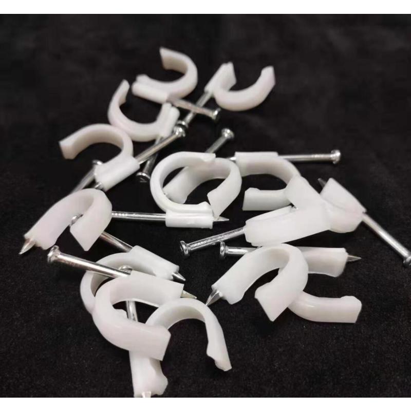 20白色pvc电工电线管卡钉尼龙带钉管卡线管卡边卡50个包