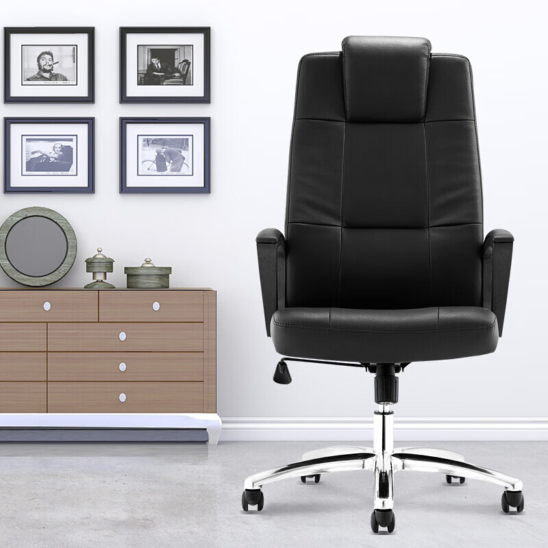 圣斯顿S-JY591 办公椅主管椅700*640*1255-1325mm(张)黑色高清大图