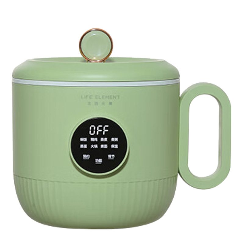 生活元素电煮锅1.2L智能控温自动保温双层防烫抹茶绿J24