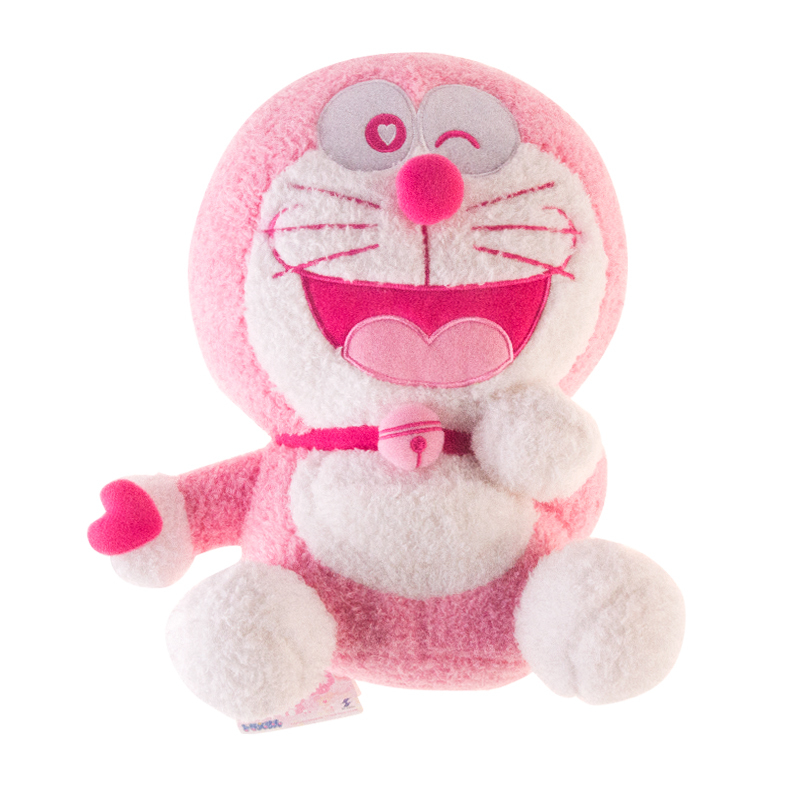 企采严选粉色哆啦a梦毛绒玩具樱花机器猫叮当猫公仔21cm单只装