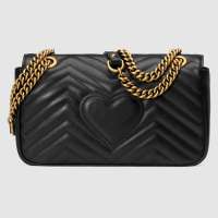 GUCCI 古驰女包 MARMONT系列牛皮双G绗缝女士单肩包443497系列26cm*15cm*7cm