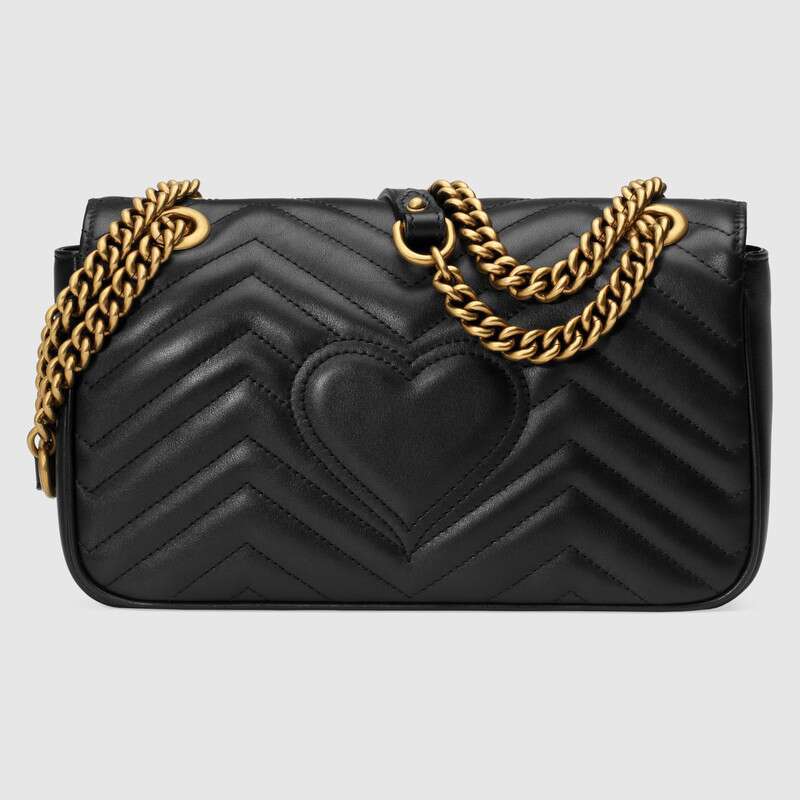 GUCCI 古驰女包 MARMONT系列牛皮双G绗缝女士单肩包443497系列26cm*15cm*7cm