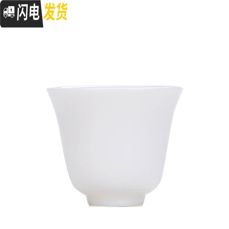 三维工匠德化白瓷品茗杯玉瓷小茶杯子功夫茶具单杯普洱茶碗主人杯单杯定制 德化白瓷碗口杯图片