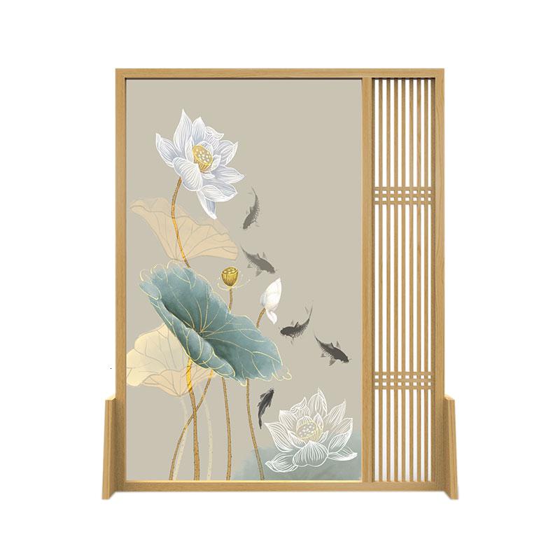 BONJEAN中式屏风隔断墙实木客厅座屏卧室遮挡现代入户玄关办公室家用双面高清大图