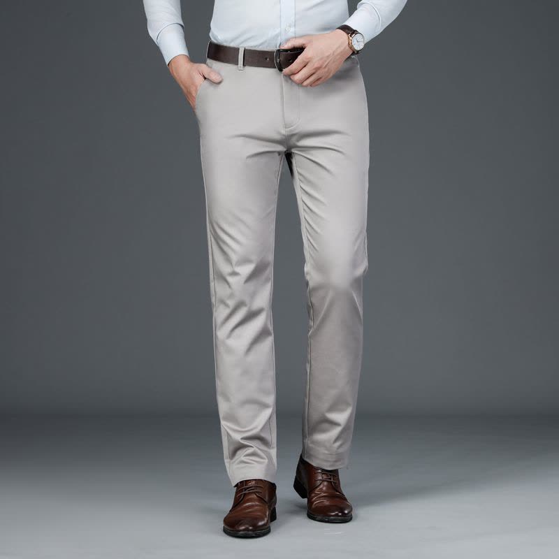 老爺車(LAOYECHE)冬季厚款休闲裤男大码长裤宽松直筒男裤天丝免烫冬天西裤男士裤子图片