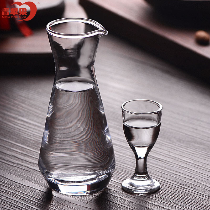 青苹果玻璃白酒杯分酒器酒具套装12件套分酒器*6白酒杯*6礼盒装