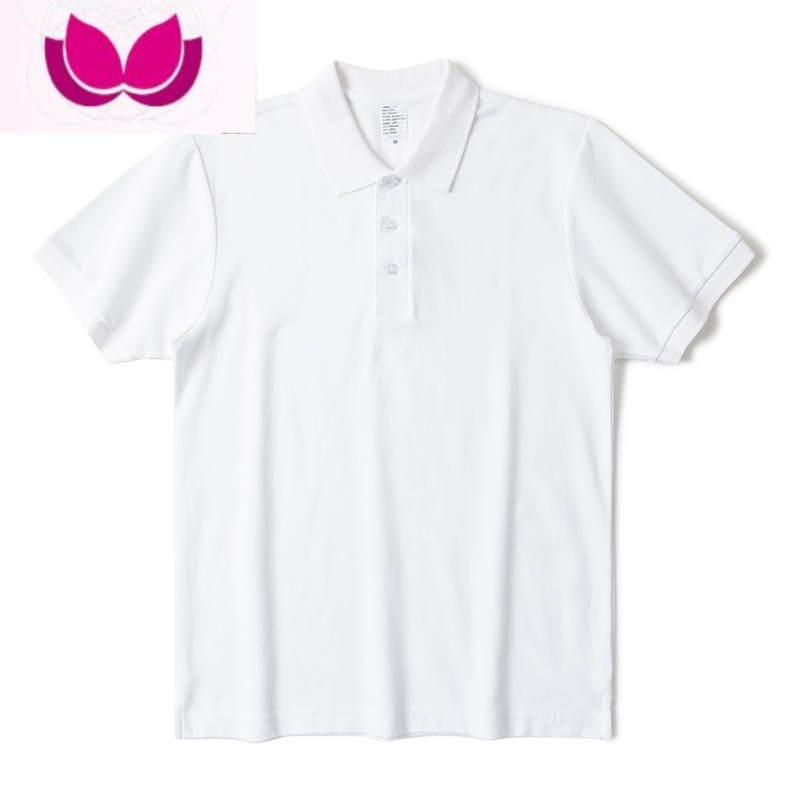 七斓藏青色230g翻领衫日系纯色时尚百搭夏季短袖藏g2色 3XL 白色