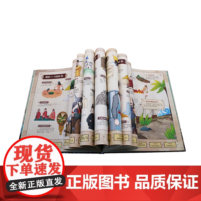 全景图解中国史世界史精装两册一张图看懂历史大事件地图上的全景中国史地图上的全景世界史全景世界历史百科写给儿童的世界历史高清大图