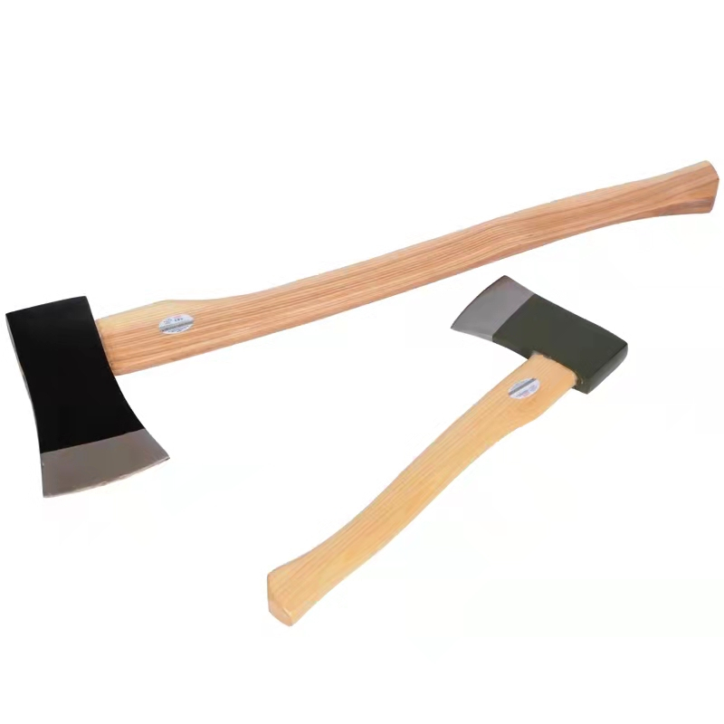 木柄长43cm,斧宽15.5cm,头宽6.6cm,刃口宽9.4cm 斧头
