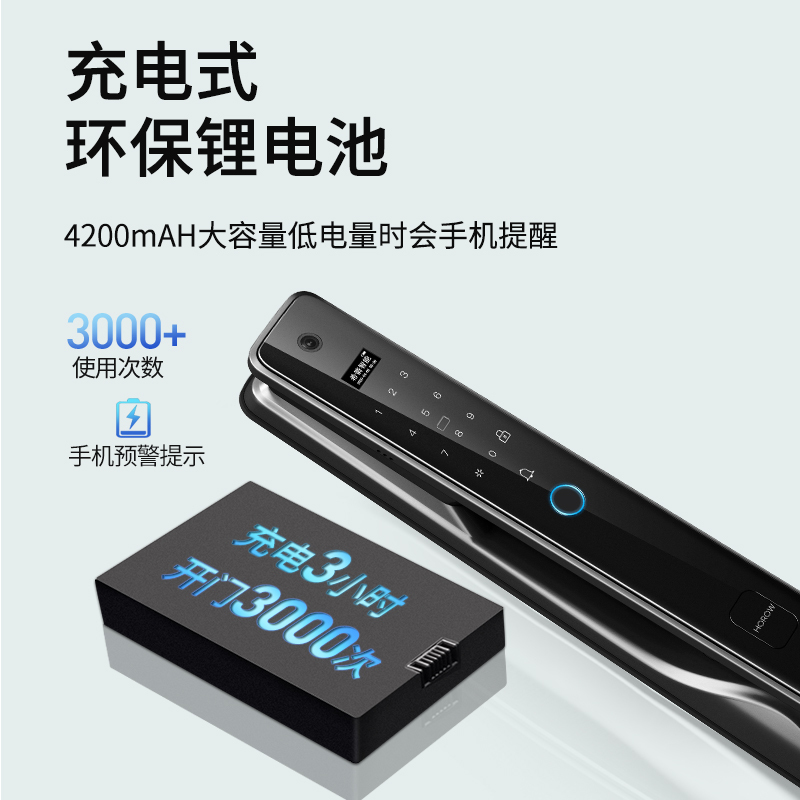 希箭 指纹锁密码锁电子锁全自动刷卡锁带猫眼视频家用防盗门酒店门锁K6E