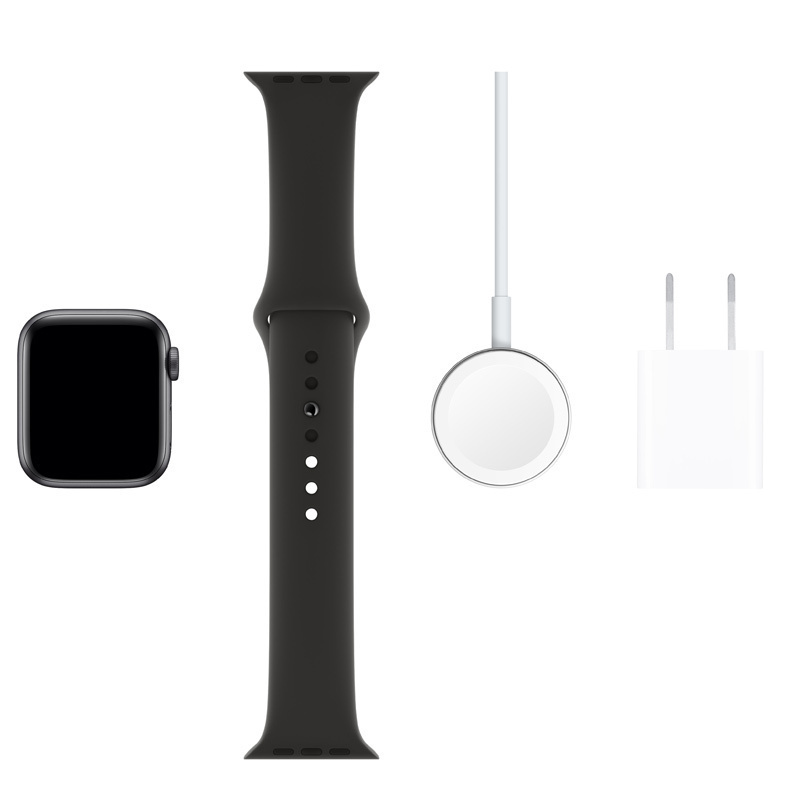 Apple Watch Series5 智能手表 GPS 44毫米 深空灰色铝金属表壳搭配黑色运动型表带