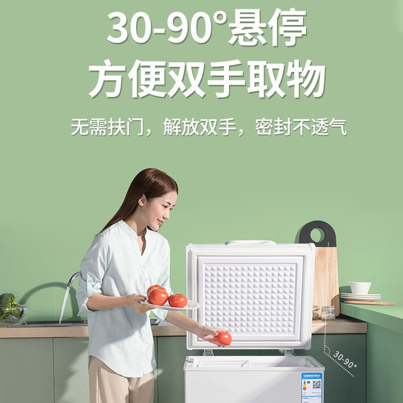 洛滑小冰柜家用小型冷冻小冰箱保鲜冷藏冰柜商用大容量_单温④⑤升节能加厚款