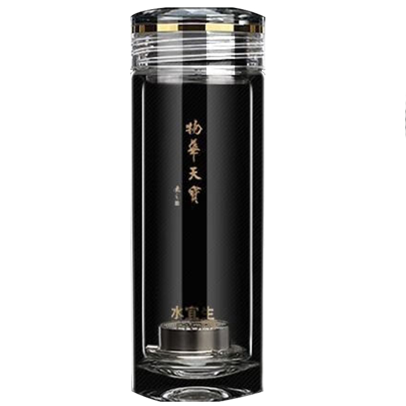 水宜生玻璃杯330ml高硼硅质感通透弱碱养身泡茶杯G908
