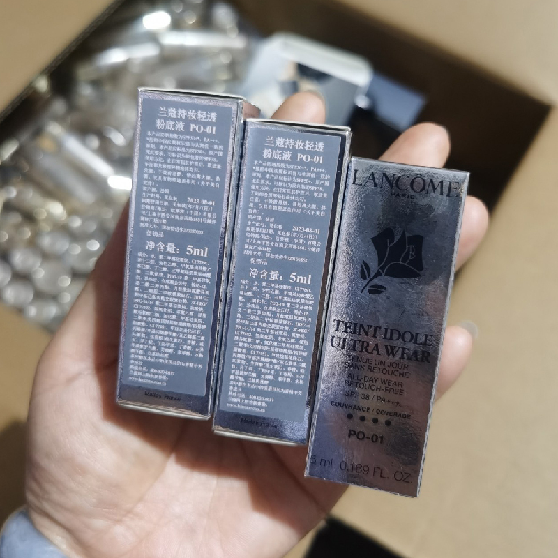 兰蔻LANCOME持妆轻透粉底液5ml*3按压式中小样 PO-01象牙白
