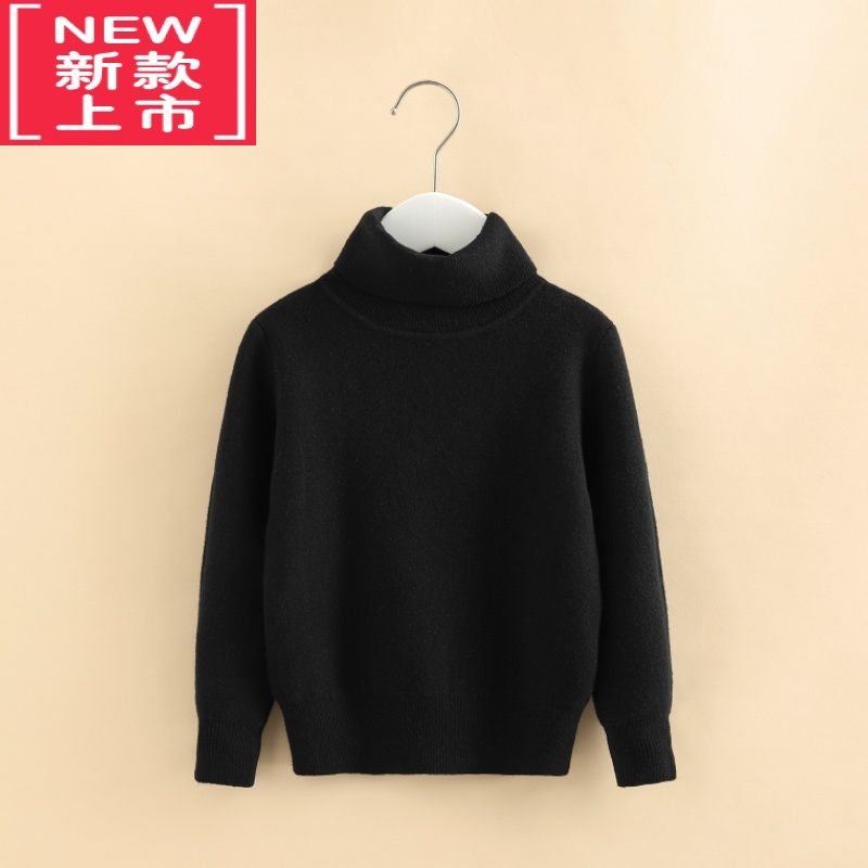 可莉允宝宝高领毛衣2022秋冬新款男童女童一体绒针织衫xn-0210