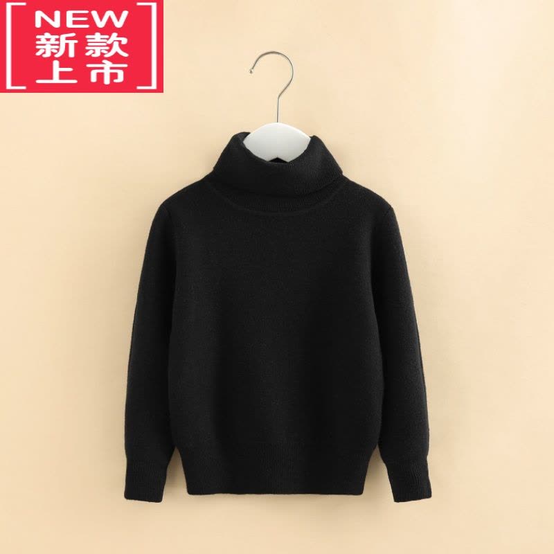 可莉允宝宝高领毛衣2022秋冬新款男童女童一体绒针织衫xn-0210图片