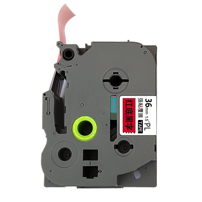 艾洁 标签带36mm红底黑字PL-461 适用兄弟PT-1010;1100CH;1280;TZe-461标签机色带