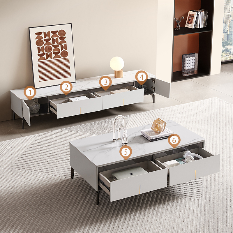 芝華仕(cheers)芝华仕岩板茶几轻奢现代简约小户型客厅家用简易创意