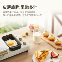 松下(Panasonic)早餐机三明治机多功能轻食机家用三明治电饼铛华夫饼煎烤机可拆洗NF-MS01 湖蓝色