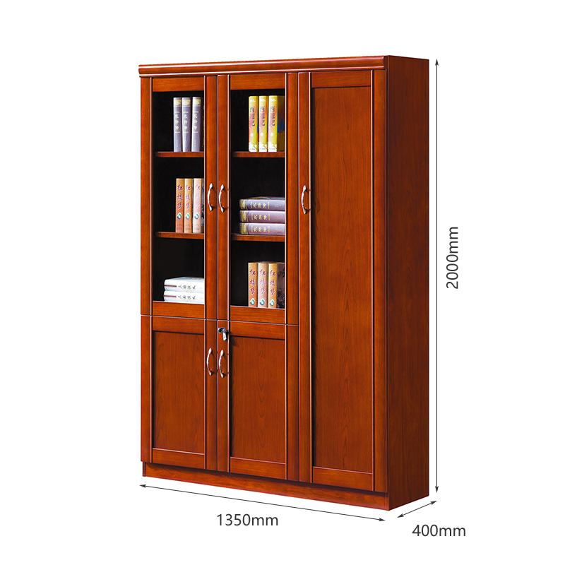 臻远ZY051412木质文件柜油漆贴木皮资料柜书柜 三门高清大图