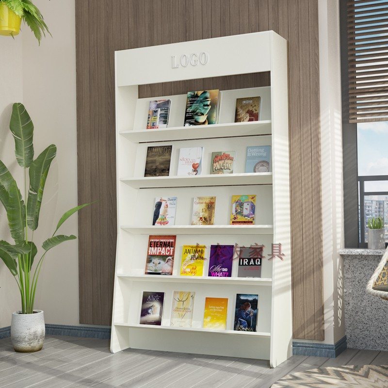 新款木质杂志架报刊书架落地简易画册展示架多层绘本架