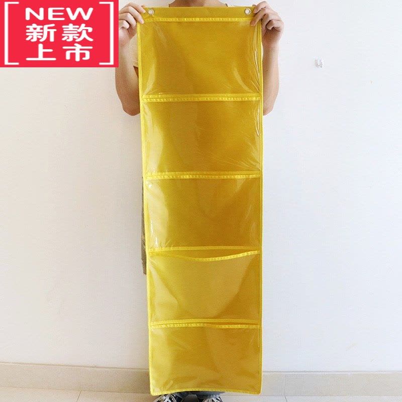 可莉允幼儿园作品展示挂袋1--5格A4透明教室收纳袋画画图书美术展示图片