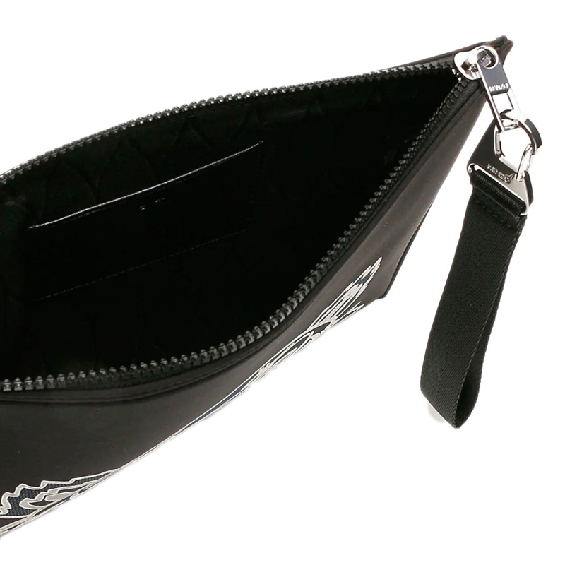 【直营】Kenzo 高田贤三 男士黑色虎头图案手拿包 FA55PM302F22-99高清大图