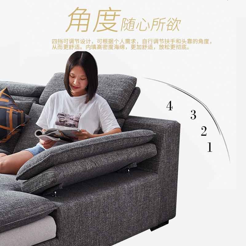 北欧乳胶沙发布艺现代组合简约羽绒高档整装可拆洗转角新款家具高清大图
