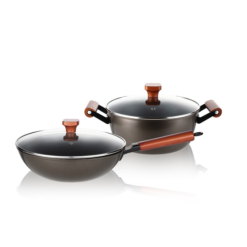 德世朗 博堡系列 悦味精铁不粘锅两件套 BDY-TZ612A