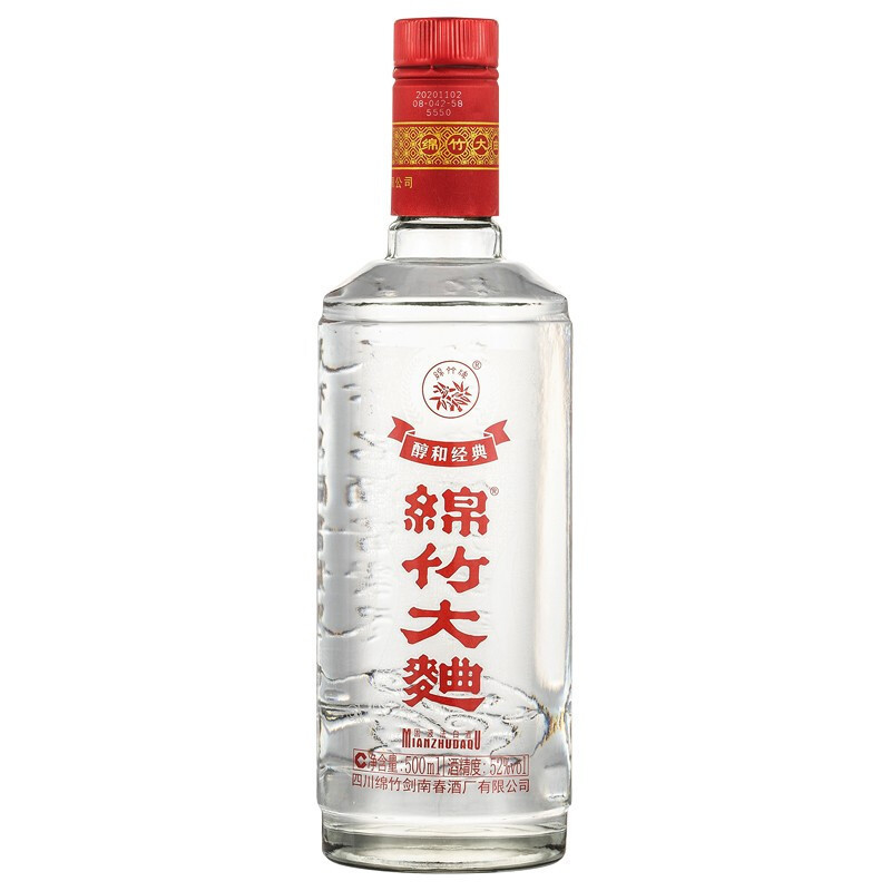 剑南春绵竹大曲红盒醇和经典52度500ml*6整箱装浓香型白酒
