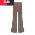YIBUSHENG灰色微喇叭裤女季高腰显瘦长裤休闲裤运动裤瑜伽裤辣妹黑色裤瑜 L 深咖色