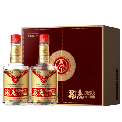 五粮生态酿酒中秋礼盒龙虎竹荪酒养生1号节日送礼长辈口粮酒500ml*2瓶 礼盒装