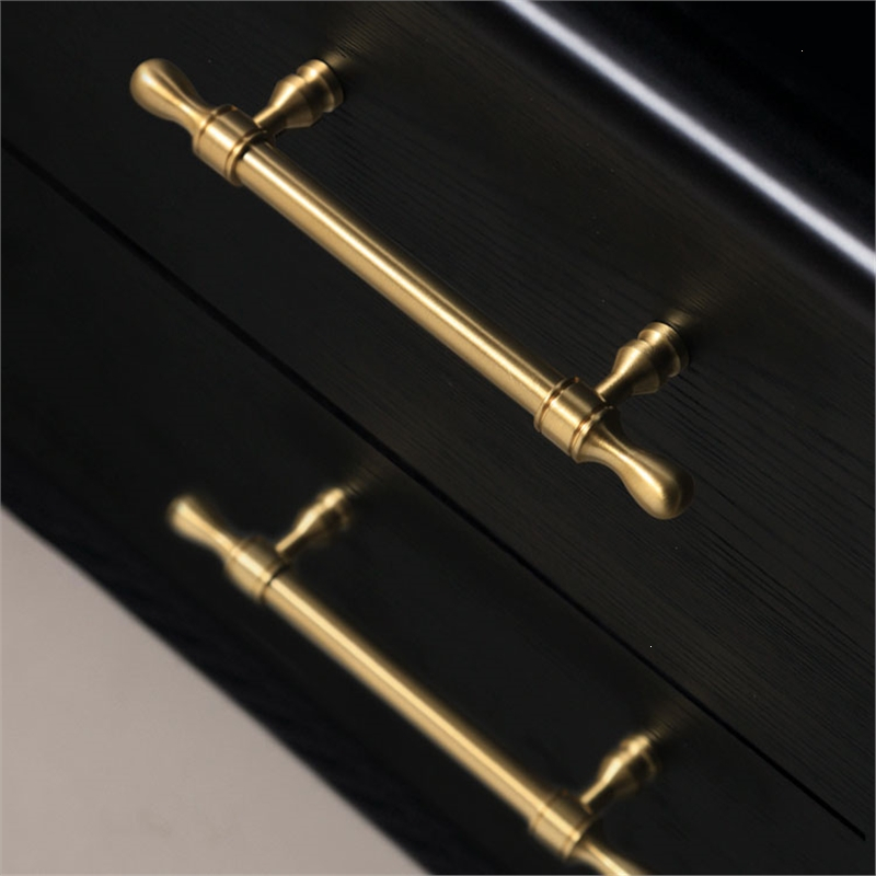 黄铜拉手柜门衣柜橱柜轻奢门把手闪电客简约美式柜子抽屉拉手金色门