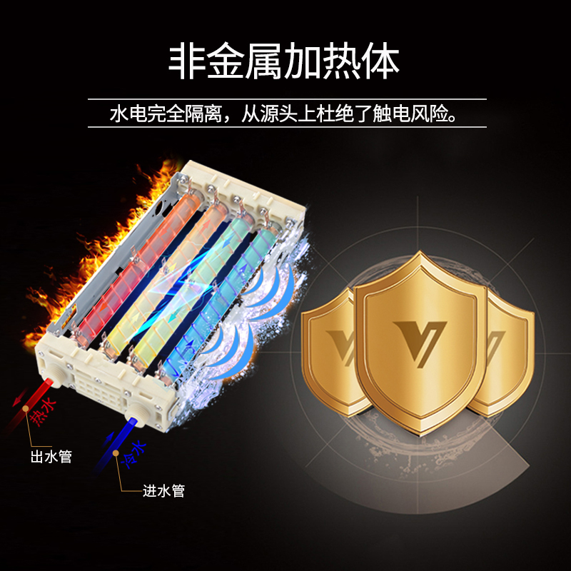 德国汉诺威H2A智能恒温即开即热式电热水器小型厨房卫浴两用大水量非金属石英管加热不结水沟高清大图