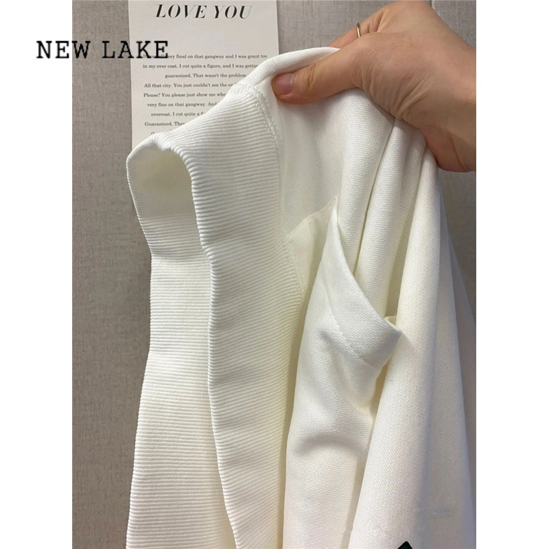 NEW LAKE白色卫衣女连帽衫情侣装2024年新款山东即墨宽松慵懒外套