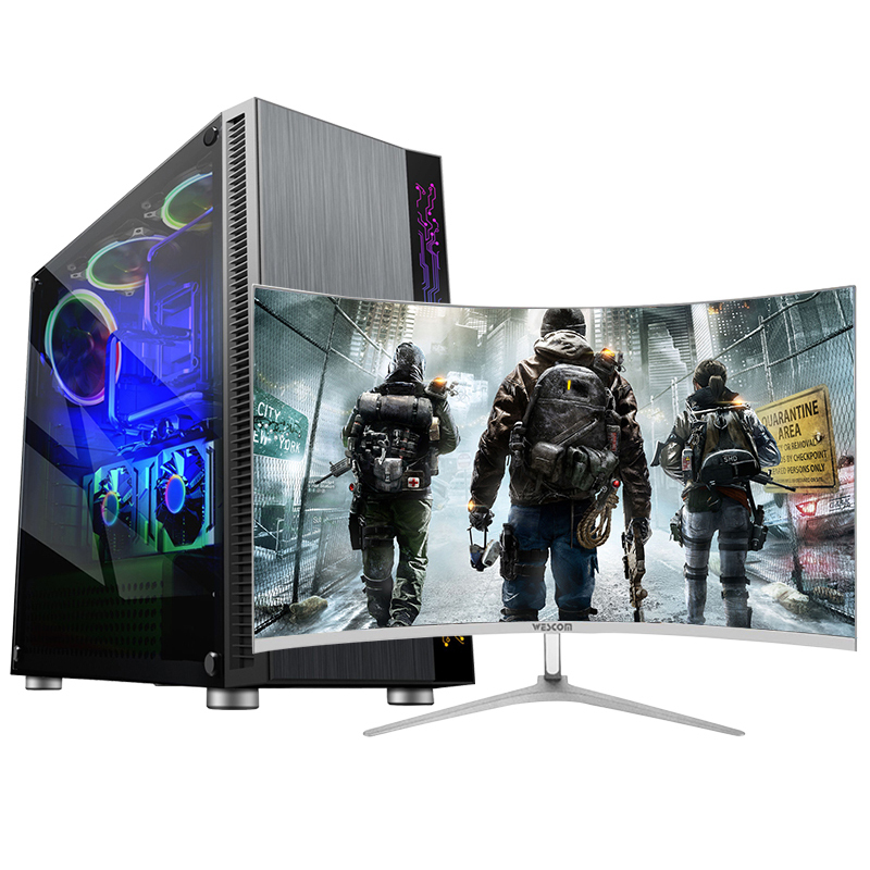 世纪之星 酷睿i7四核/GTX1050 4G独显/16GB内存/256GB固态 家用 游戏电脑 台式机 台式电脑 DIY组装机 组装电脑 电脑主机+32英寸曲面显示器全套